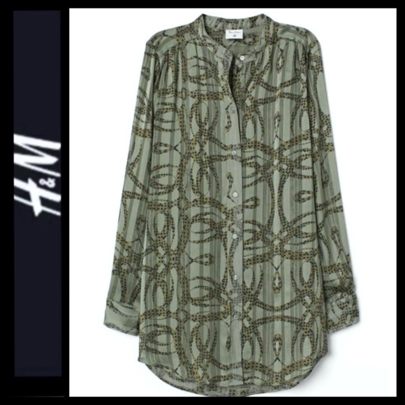 H&M x Richard Allan 60’s Mod Print Tunic Blouse - Picture 5 of 8